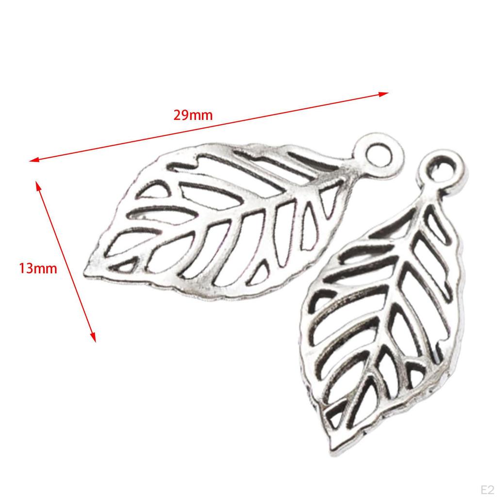 50 Pack Leaf Charms, Hollow Pendants, Alloy, Connectors, DIY Crafts, Decoration, Exquisite