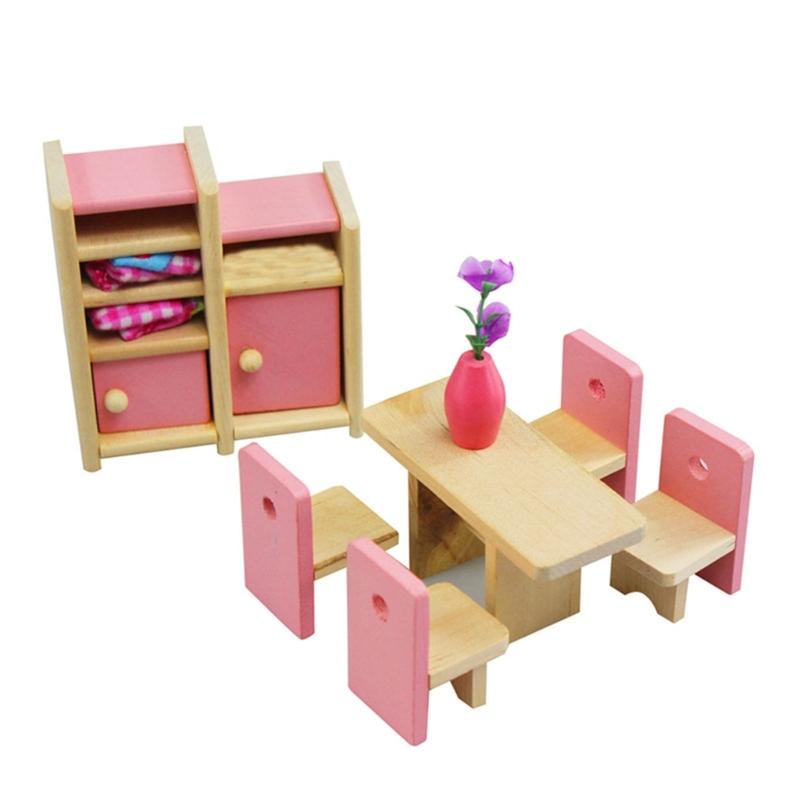 Furnishings Life Scene Pretend Play for Kids Doll House Furniture 1:12 Scale Realistic Model for Bedroom Dinning Room