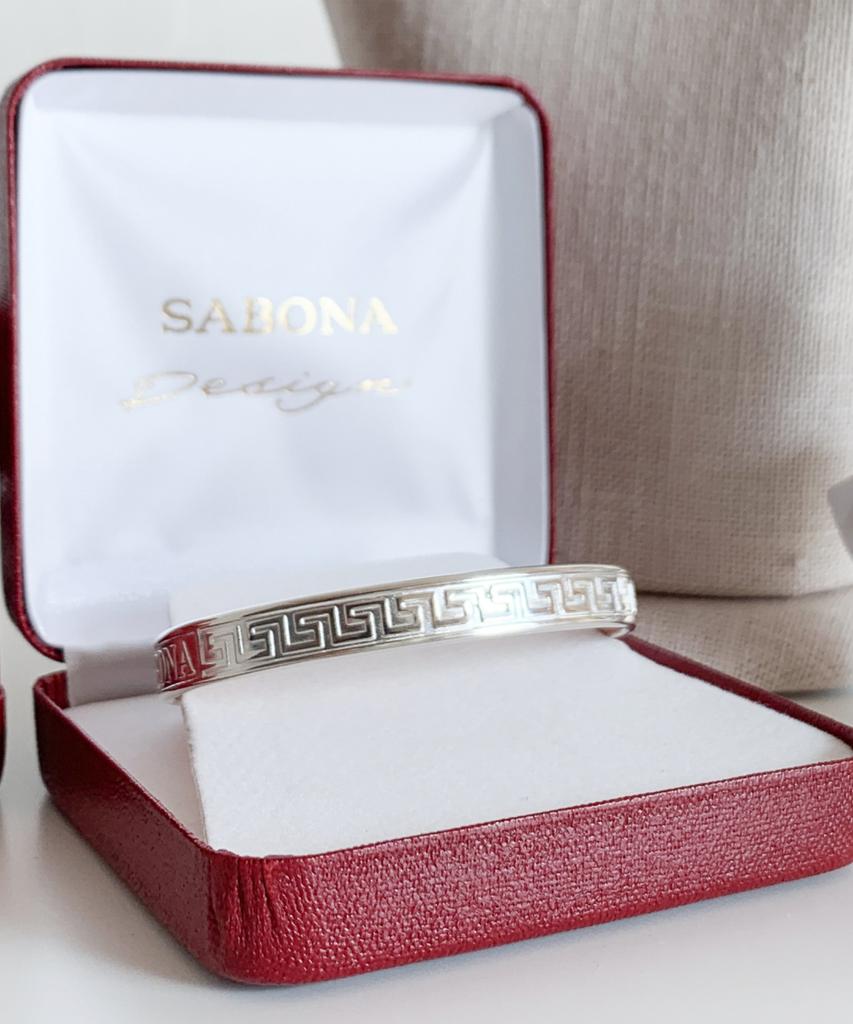 Sabona London S3 Silver Plated Olympia Copper Bangle