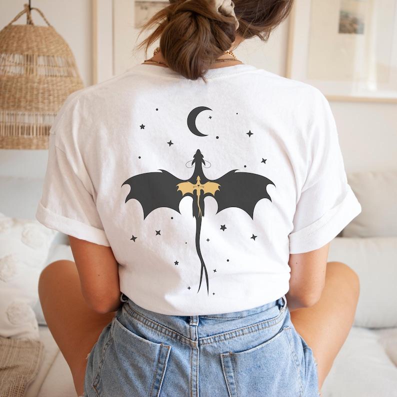 Basgiath Shirt Drachen Fandom T-Shirt Rounisextasy Kriegsakademie T-Shirt Bookstagram Booktok Merch Dark Academia Drachenreiter T-Shirt