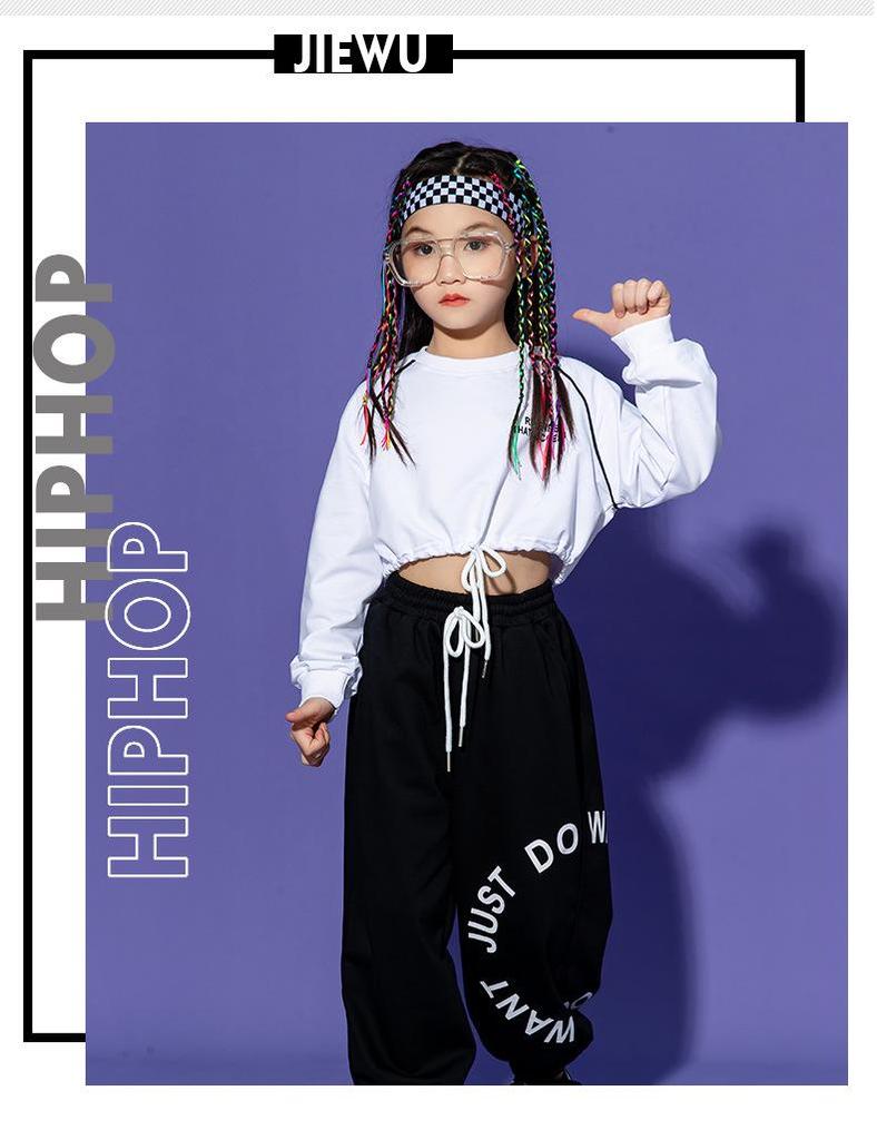 Jazz Street Dance Kostüme für Mädchen: Stilvolle Crop Tops für Frühlings- & Herbstauftritte, Shows und Training