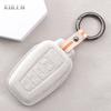 Leather Car Remote Key Case Cover Shell For Toyota Prius Camry Corolla Chr C-Hr Rav4 Land Cruiser Prado Key Protective Keychain