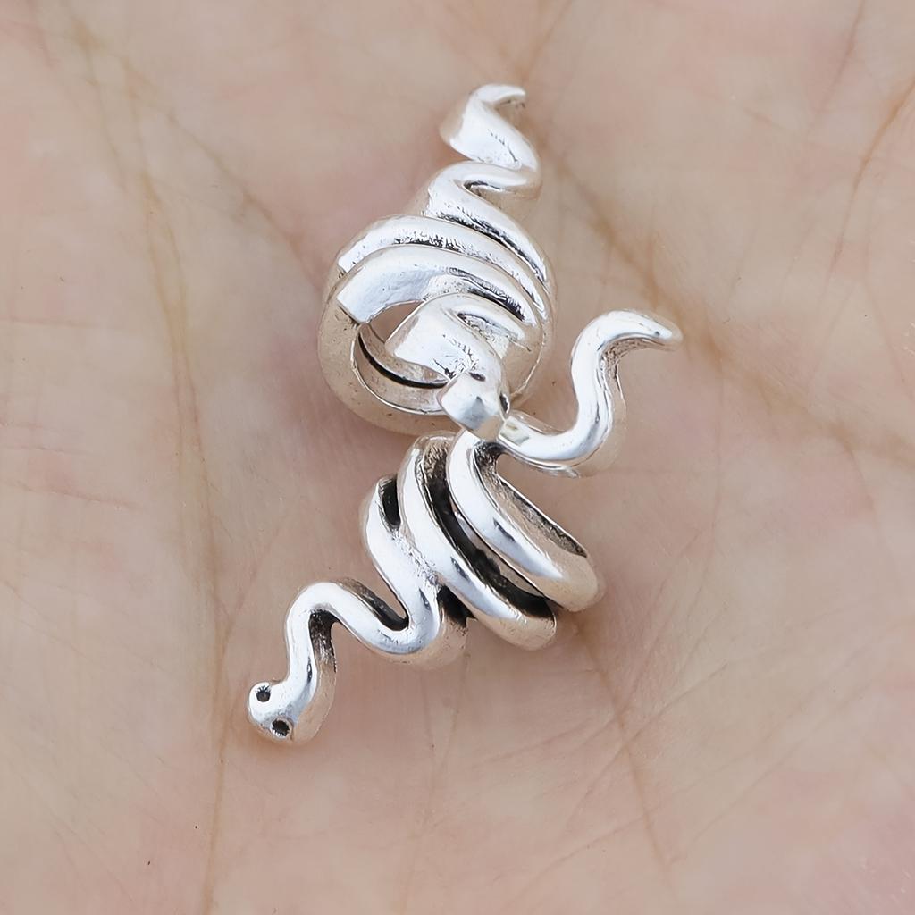 15 pieces of zinc alloy snake shaped spacer beads, large hole decorative beads, unique style, very suitable for DIY jewelry prod