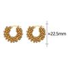 Round Twisted Bead 18K Hoop Earrings for Women Trendy Fine Jewelry Light Luxury Accessories
