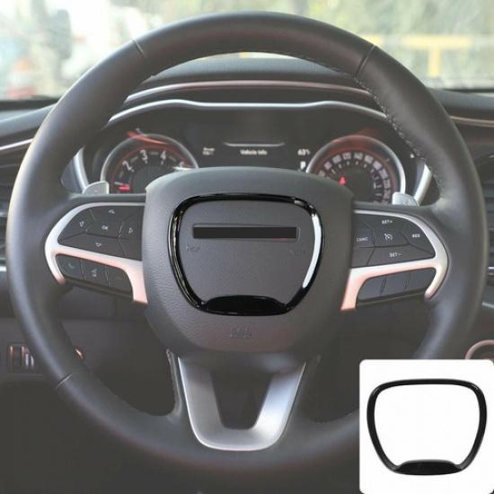 Black Steering Wheel Trim Moulding Cover for Dodge Challenger 15+/Durango 2014+