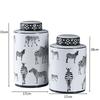 Geometric Stripe Storage Jar with Lid, Ceramic Vase, Candy Jar, Desktop Ornament Storage Container, Home Decoration Crafts