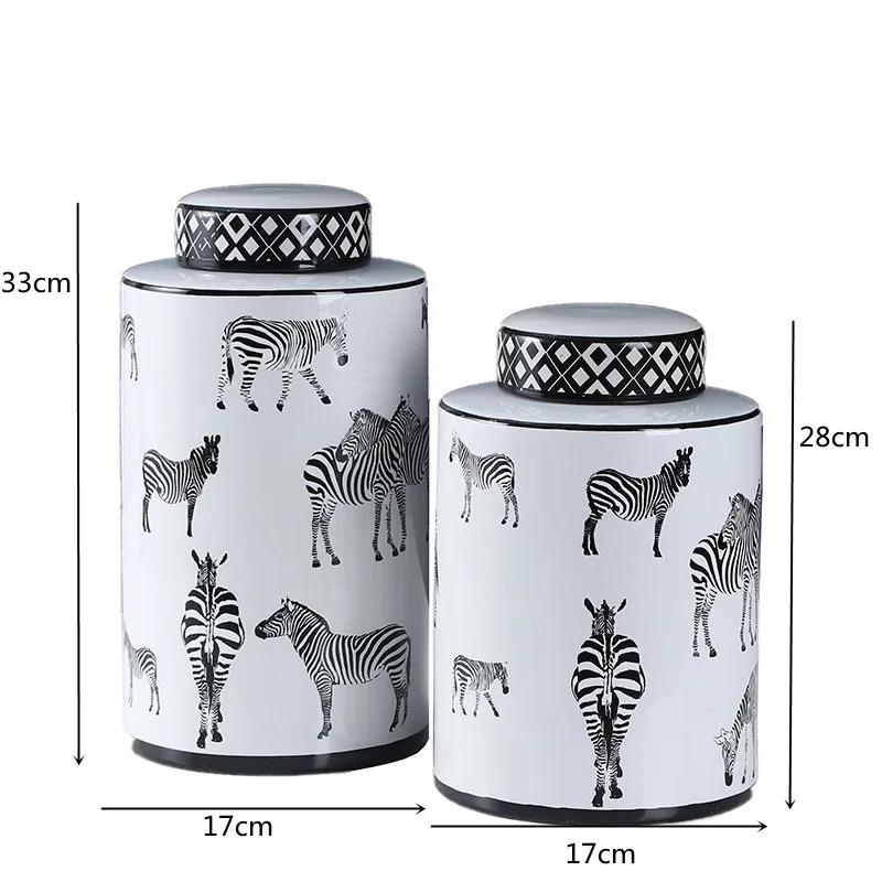 Geometric Stripe Storage Jar with Lid, Ceramic Vase, Candy Jar, Desktop Ornament Storage Container, Home Decoration Crafts