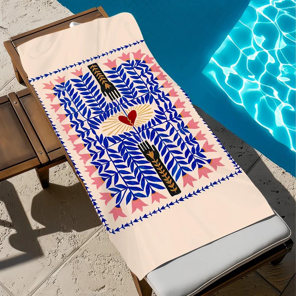 Harajuku Style Tiger Print Beach Towel Unique Abstract Eye Bath Towel Trendy Graphic Swimming Towels Summer Seaside Yoga Mat