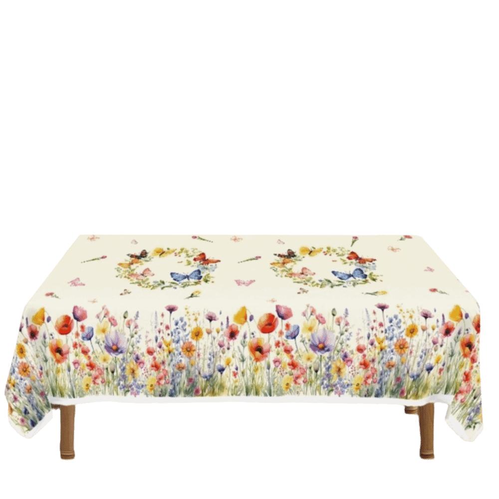 

Embossed Edge Floral Tablecloth Waterproof Desk Decoration Cloth Table Mat Holiday Party 140cm Style C