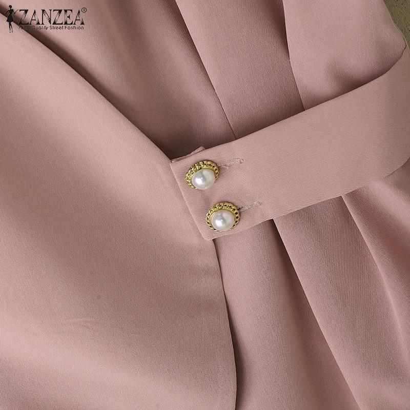 ZANZEA Bluză casual de vară pentru femei cu gât în V și mâneci scurte