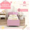 Struttura Letto per Bambini, Struttura Letto Singolo per Bambini, Sponda di Sicurezza, Letto Piccolo per Cameretta, MDF, senza Materasso, Rosa