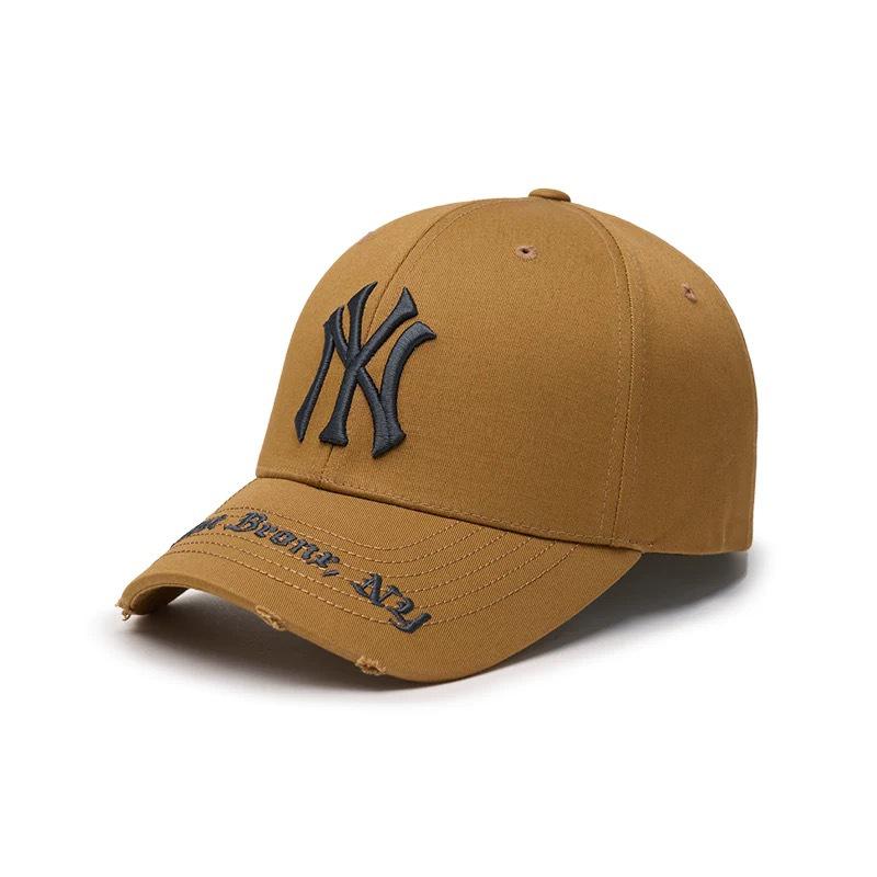 Men's Vintage Distressed MLB Baseball Cap - LA/NY Big Logo Curved Brim Sunshade, Embroidered, Versatile