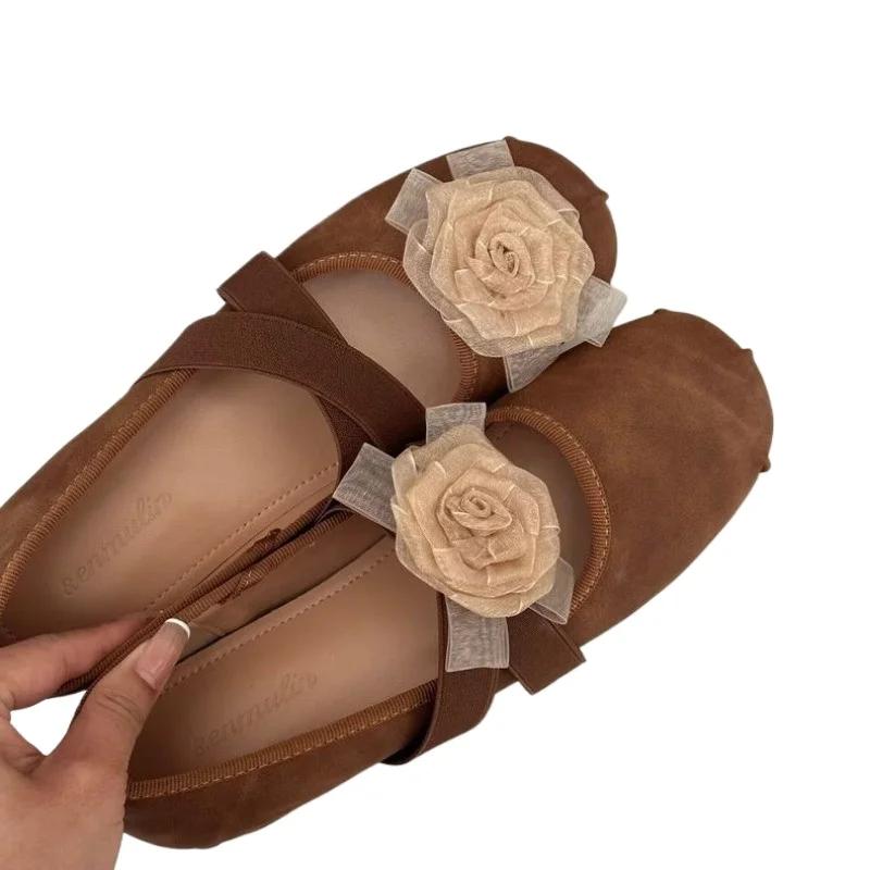 Fashion Women's Shoes Elastic Band Women's Flats New Floral Ballet Flats Hot Sale Best Seller Flat Low Heels  Mujer