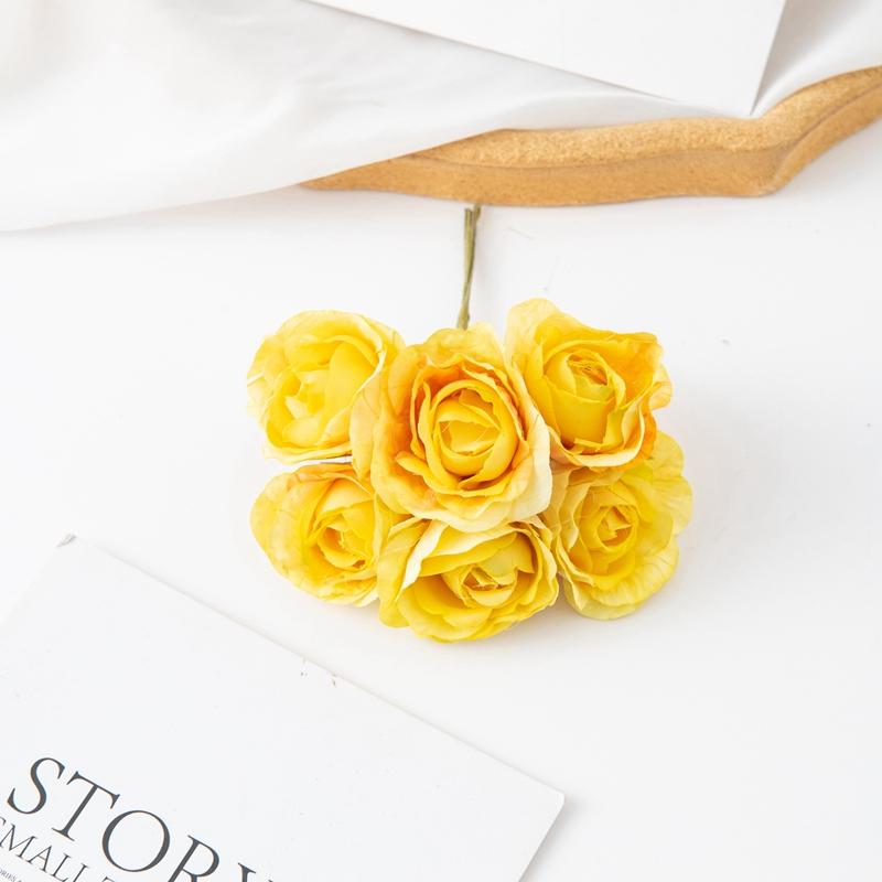 Artificial Flowers Fake Rose Brial Bouquet Festival Garland Accessorie Home Room Floral Arrangement Wedding Decor Scrapbook Gift