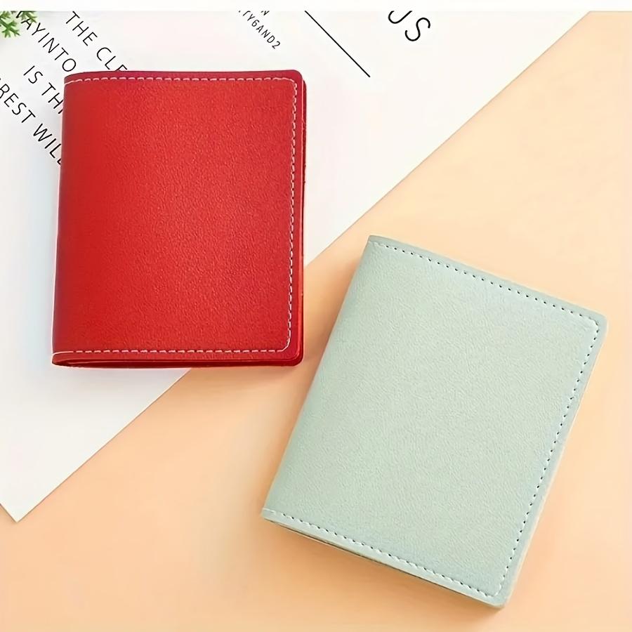 Holder Card Faux 1pc Leather With Snap Closure Slim Card Case For 8 Creditbank Cards Drivers License Faux Leather Lining Minimalist Design