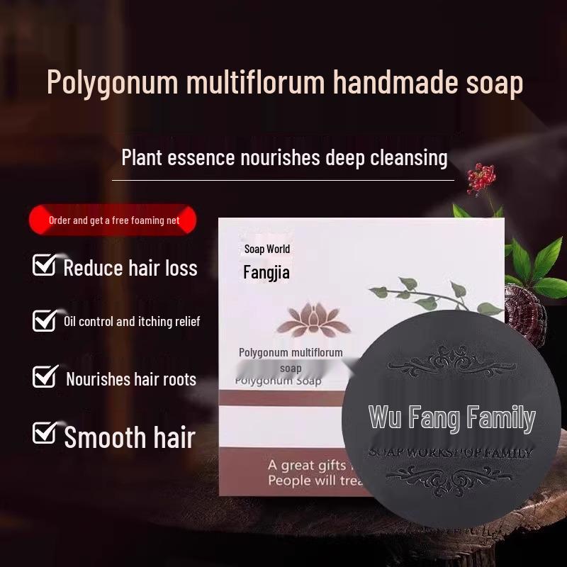 Polygonum Multiflorum & Ginseng Shampoo Soap - Essential Oil Bath & Skin Care, Refreshing Formula