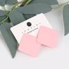 Trendy Korean Red White Black Pink Stud Earrings For Women Girl Geometric Big Square Round Acrylic Earrings Fashion Jewelry Gift