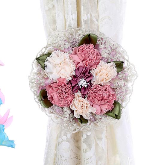 2Pcs Curtain Tieback Tie Rope Elegant Flower Adjustable Decorative Fashion Drapes Curtain Straps for Living Room