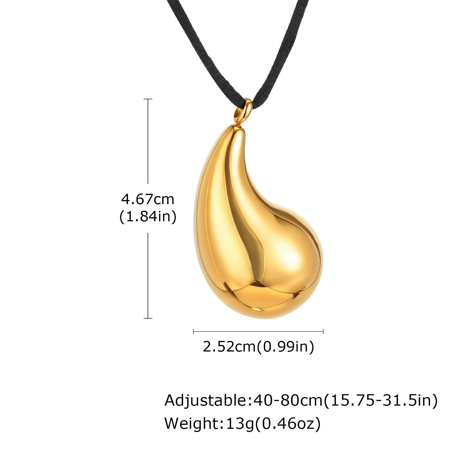 Stainless Steel Hollow Heart Droplet Adjustable Necklace 18K Gold Jewelry Nc-2152