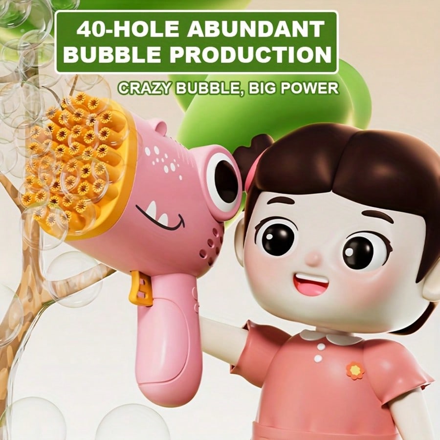 40 Hole Children's Electric Bubble Gun Toy, A Large Number Of Colorful Bubbles, Suitable For Parties, Birthdays Outdoor Entertainment,Liquid Included.