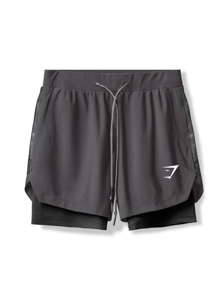 Pantaloncini da Corsa a Doppio Strato Asciugatura Rapida da Uomo GYMSHARK