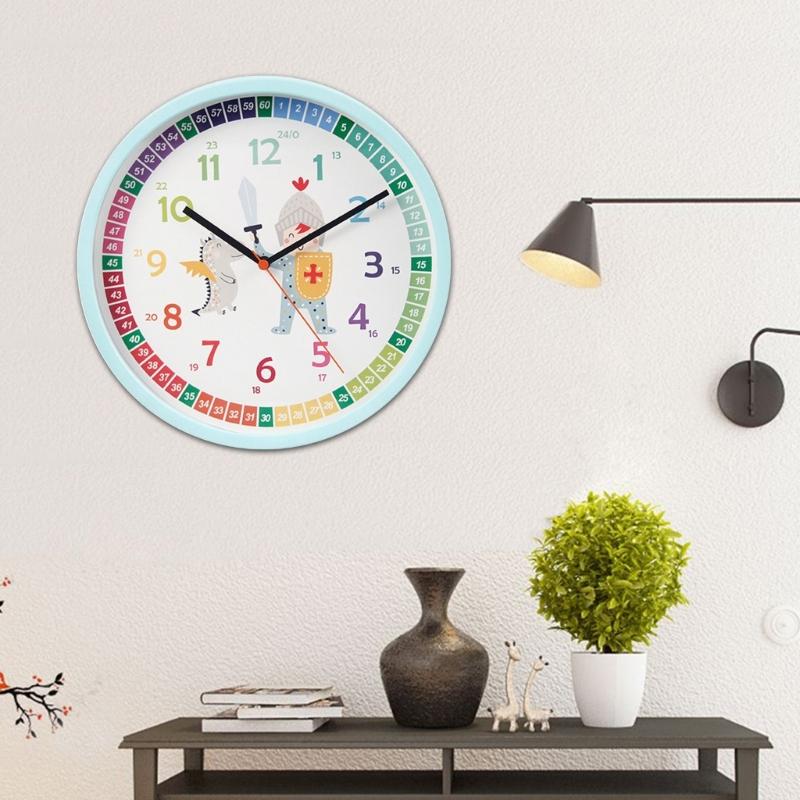 Educational Learnings Clock for Kids Alarm Clock for Kids Clear and Quiet Kids Clock Simple Battery Operated Wall Clock