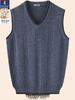 Men's Woodpecker Cashmere V-Neck Wool Vest - Solid Color, Sleeveless, Knit Sweater for Spring & Autumn