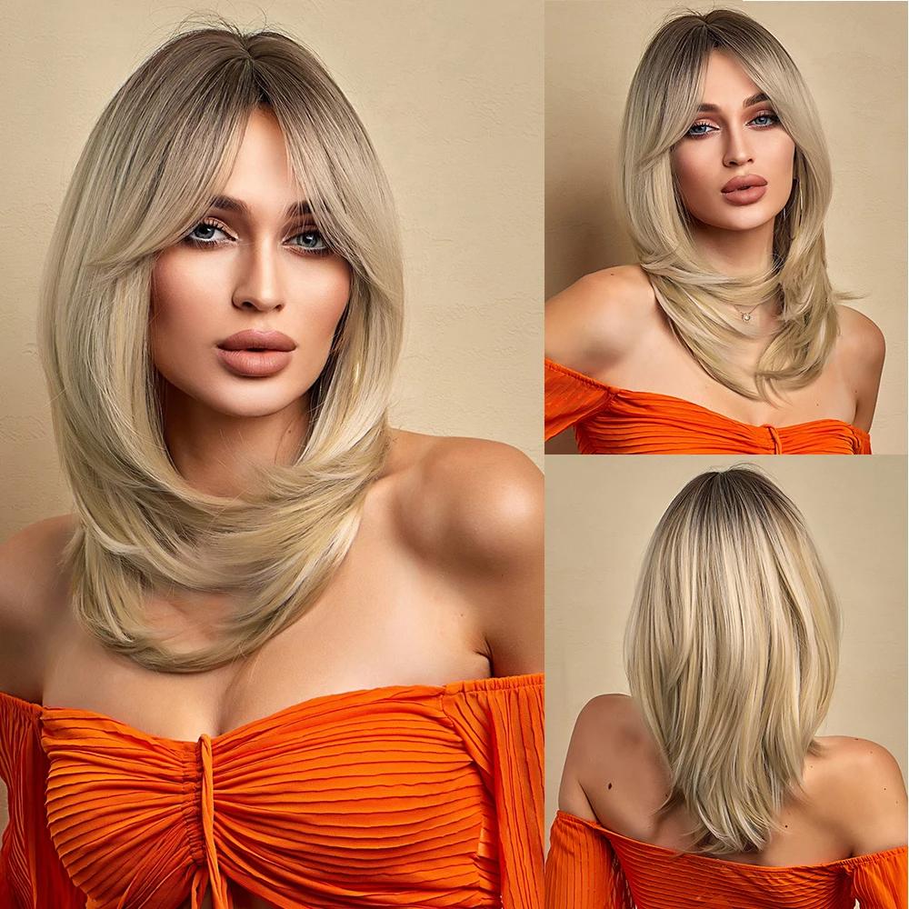 BLONDE UNICORN Omber krátká bob paruka přírodní blond paruky pro ženy párty denní použití tepelně odolné vlasy