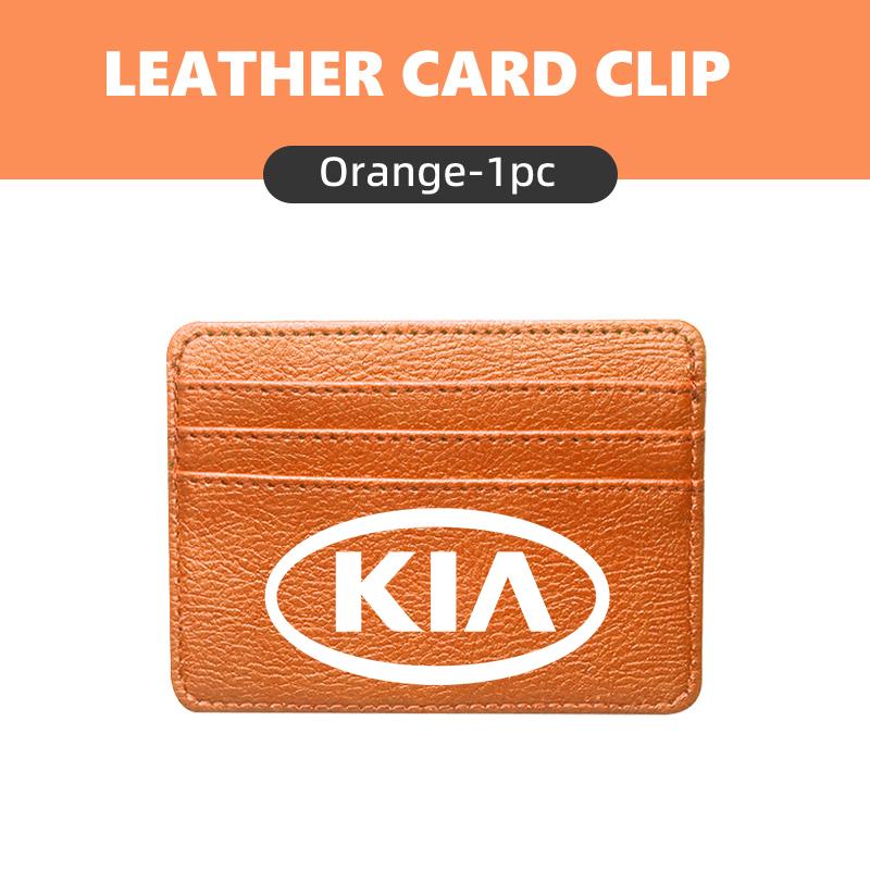 DWBR1 Tragbarer Leder Multi-Schlitz Kreditkartenhalter Geldbörse Geschenk für KIA Stinger Optima Cerato Soul Venga Forte Spectra Sedona