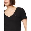 Tommy Hilfiger American Casual Logo V-Neck Pullover Slim Fit Short Sleeve T-Shirt Women tops 76J4871-BDS