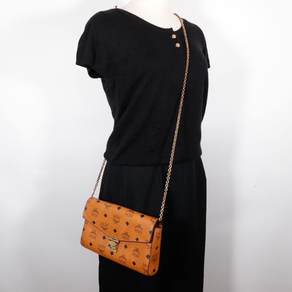 MCM Tracy Medium Shoulder Bag MYZ 28AME05 CO001 Vicetos 2-way Clutch Brown PVC/leather Women Used