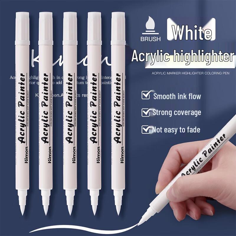 Jiamo White Double-Ended Acrylic Highlighter Pen Set