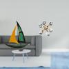 Iron Sailboat Sculpture Tabletop Ornament Modern Decorative Figurine for Desk Table Centerpiece