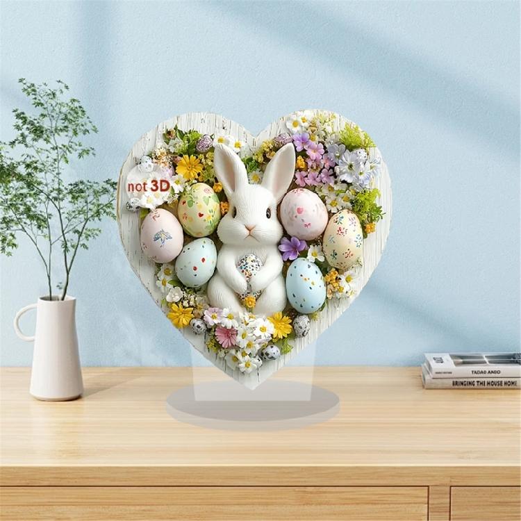 Bunnies Figurines Easters Decoration Table Centerpieces Acrylic Easters Eggs Rabbit Statue Rabbit Sculpture Home Decors