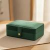 Velvet Jewelry Box HardSided with Snap Button SoftTouch for Dresser