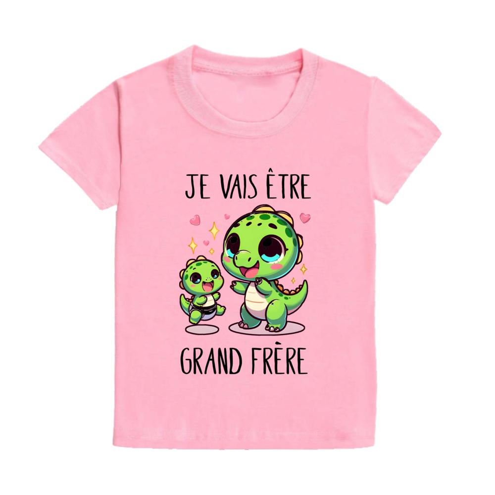 DinosaurI Will Become A Great Brother Kid Tee Top Pregnancy Announcement Tees Casual Short Sleeve T Shirt Family Party Clothes