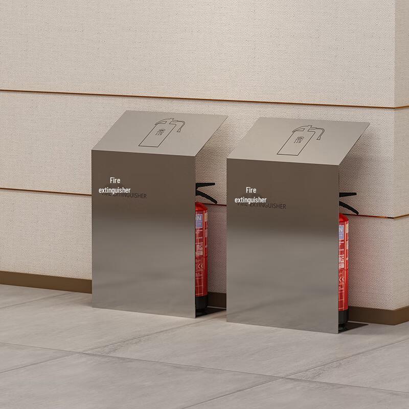 Brangdy Stainless Steel Fire Extinguisher Storage Box 2 x 4kg Extinguishers