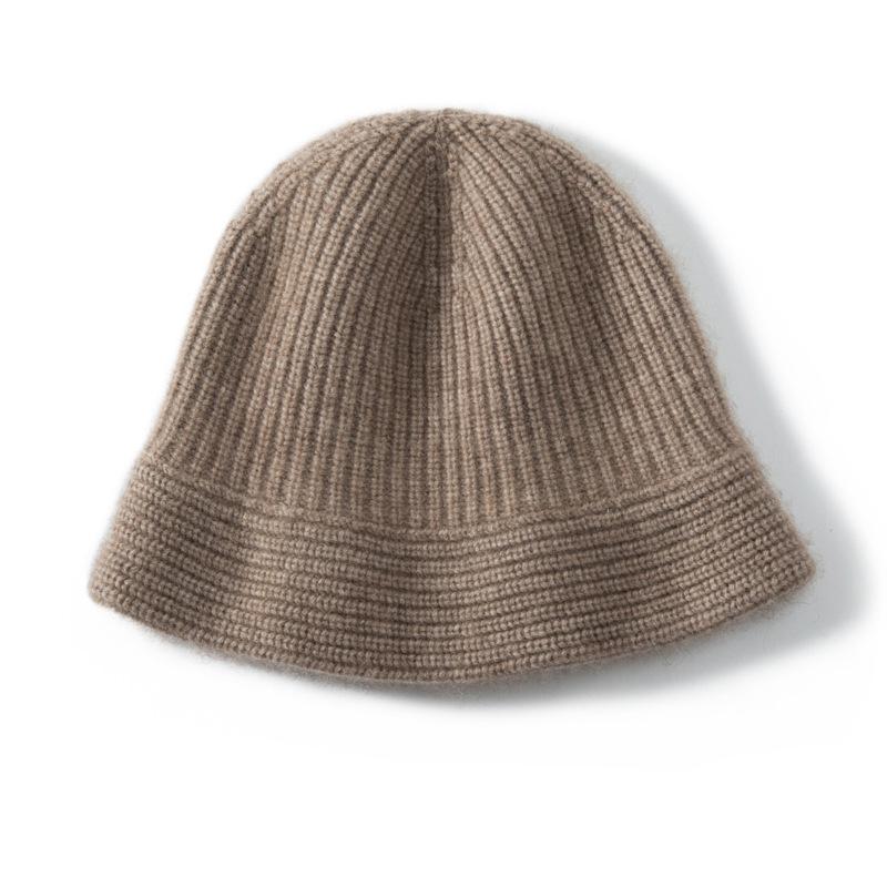 Hepburn Style Women's Heavyweight Four-Ply Cashmere Knitted Beanie