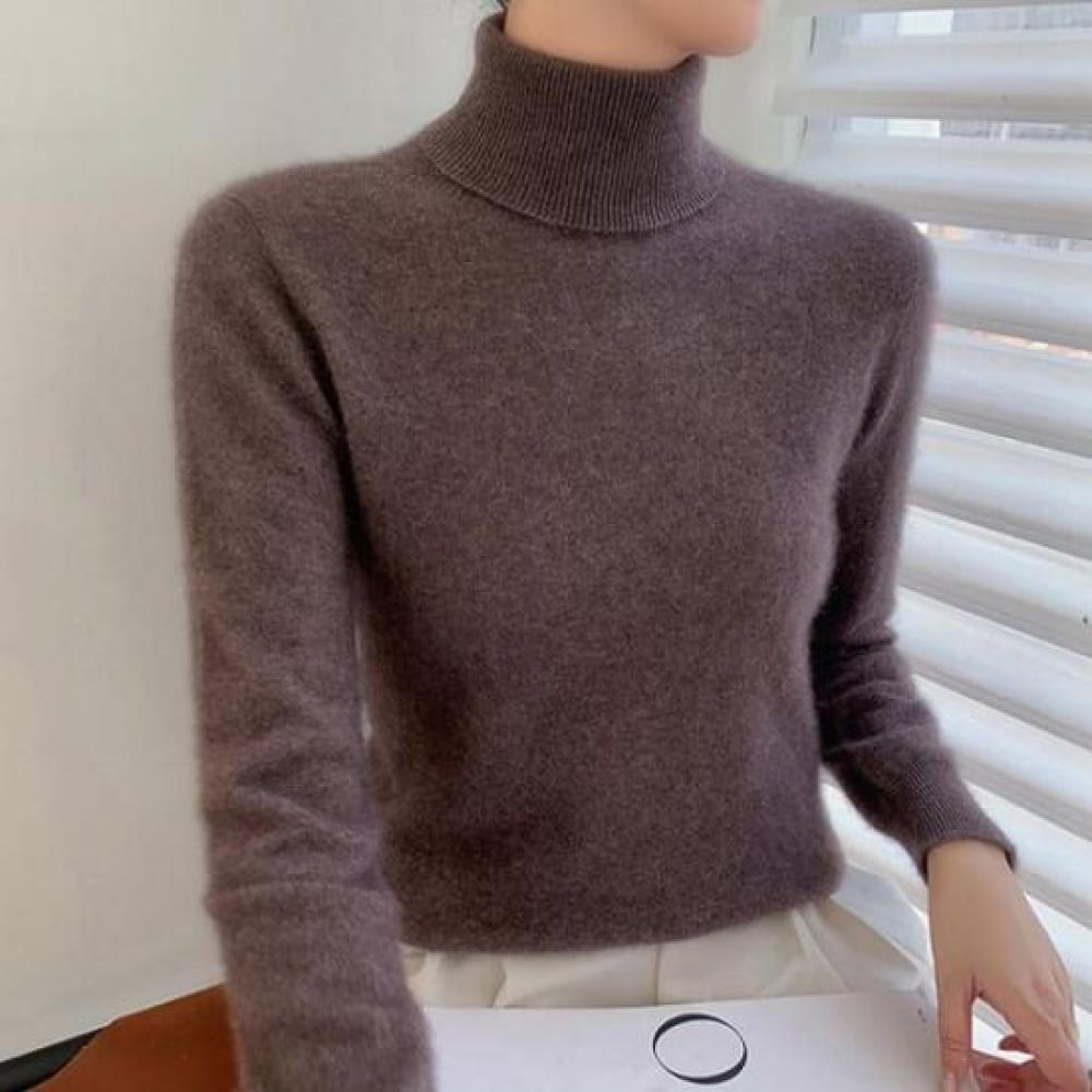 Navava Daily Soft Warm Plain Turtleneck Long Sleeve Knit Top Nk3509
