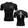 Quick Dry Gym Fitness Fashion Athletic Elasticity Tops Tee High-Elasticity Comfortable T-shirt for Men Compression Elastic Tight Fit