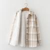 Thick Plaid Shirt Women's Autumn and Winter Plus Velvet Brushed Loose Korean Retro Lazy Style Warm Woolen Coat