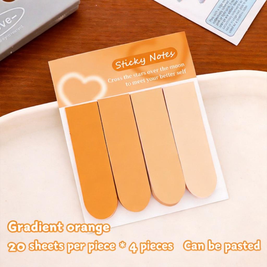 Gradient Sticky Notes Aesthetic Self-Adhesive Memo Pad Sticky Notes Set Compact Removable Page Markers For Notebook Stationery