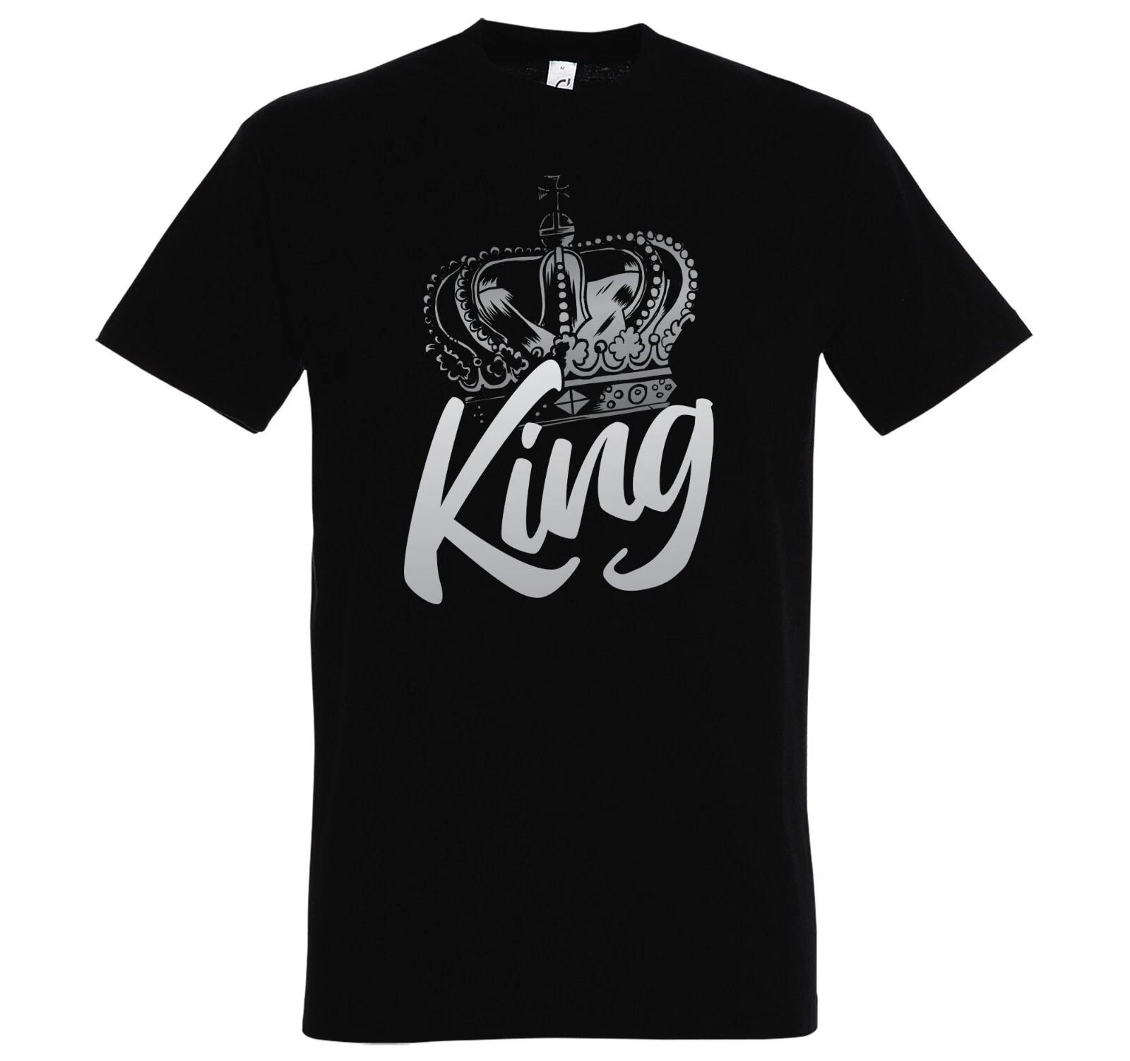 Mens T-Shirt King Crown Royal Crown Motif Power King Queen Funny Fun S