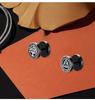 Gothic Norse Viking Runes Stud Earrings for Men Boys,Rock Punk Stainless Steel Valknut Wolf Head Compass Celtic Knot Earrings