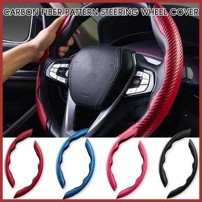 Coprivolante antiscivolo di sicurezza per ricambi auto in pelle scamosciata in fibra di carbonio Protezione universale per volante per auto per accessori per auto