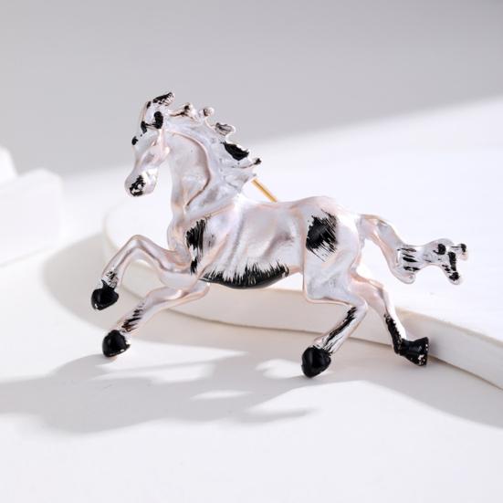 Brooch Pin Chinese Zodiac Year of Horse Enamel Brooch Vintage Animal Zodiac Pin Sweaters Hats Bags Badge Clothing Decoration