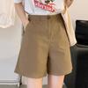 Women's Khaki Slimming Wide-Leg Cargo Shorts – Casual Spring/Summer 2025