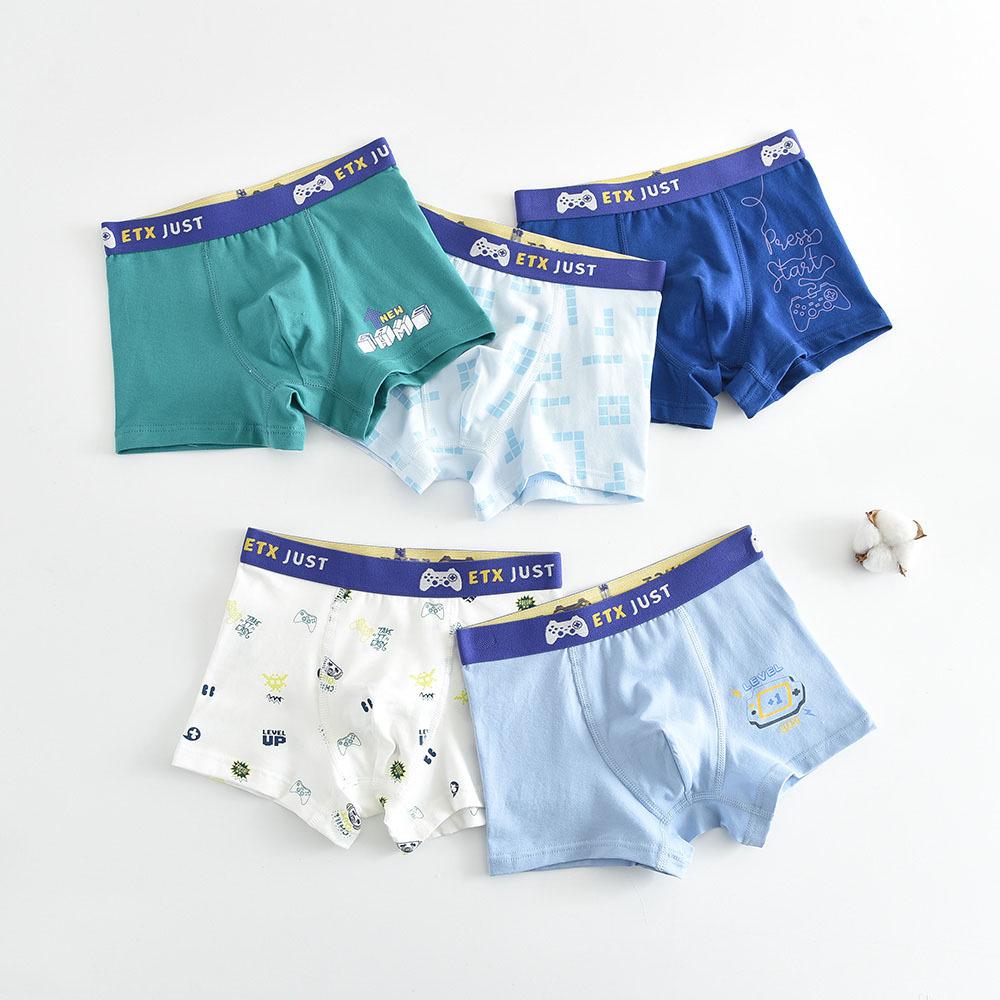 ETX Boys' Mid-Waist Boxer Briefs - Class A, Solid Color, Baby To Big Kids, Comfortable Four-Corner Shorts