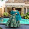 Teal Green Traditional Printed Lehenga Set with Dupatta
