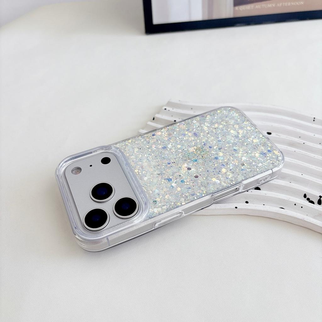 Luxury Bling Glitter Sequins Phone Cases For iPhone 17 Air 16 15 14 13 12 11 Pro Max Plus Soft Silicone Shiny Drop Glue Cover